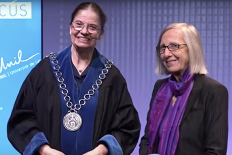Gerta Keller at award ceremony