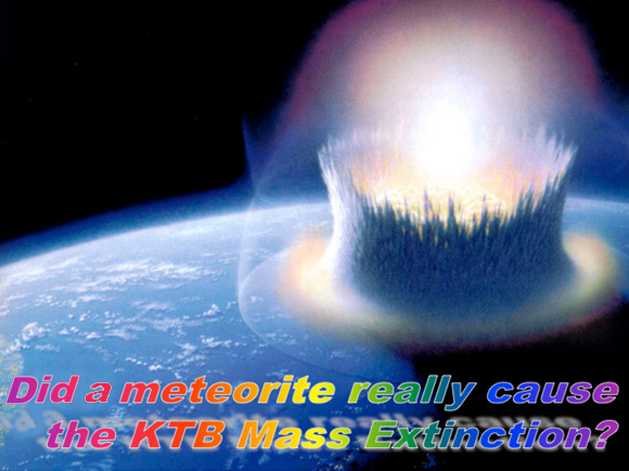 Illustration of meteorite hitting Earth with headline