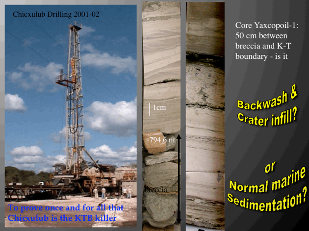 Image of the core drill along with core drillings of the sediment.