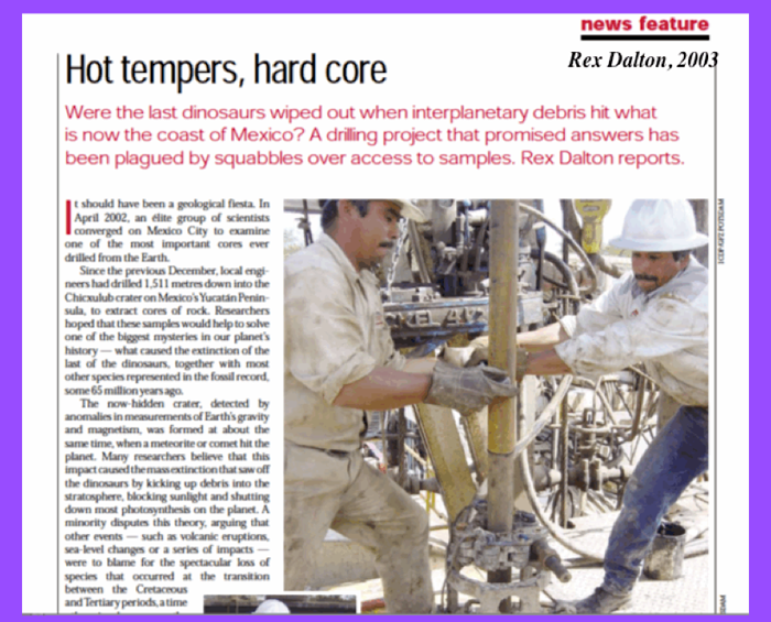 A photograph of a Rex Dalton news article from 2003