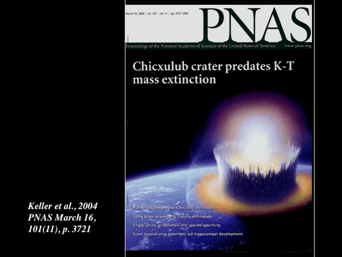 Cover of PNAS magazine cover show a meteor hitting the Earth.