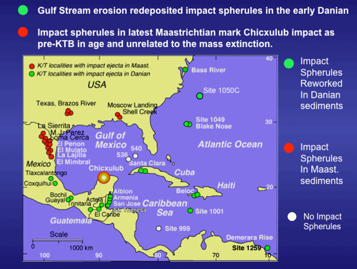 Areas studied on a map of the gulf stream