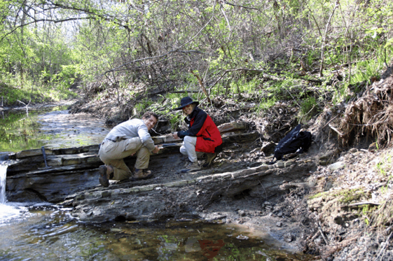 Prof. Keller and research associate sampling at Darting Minnow Creek