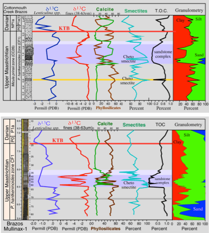 Charts of Cottonmouth Creek and Mullinax-1 reveal normal marine sedimentation patterns