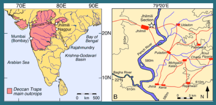 Map of India showing location of Jhilmili and the Jhilmili section
