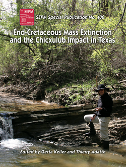 Magazine cover of Dr. Gerta Keller sampling in stream in Texas.